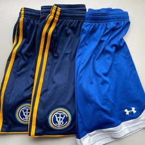 (3) Athletic Boys Sports Shorts Adidas Under Armor Size Youth L-XL